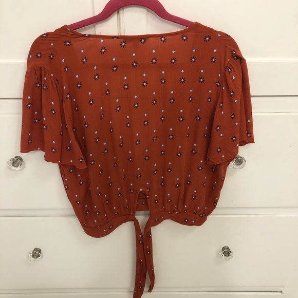 Anthropologie Patrons of Peace Crop Tie Top - Picture 3 of 4